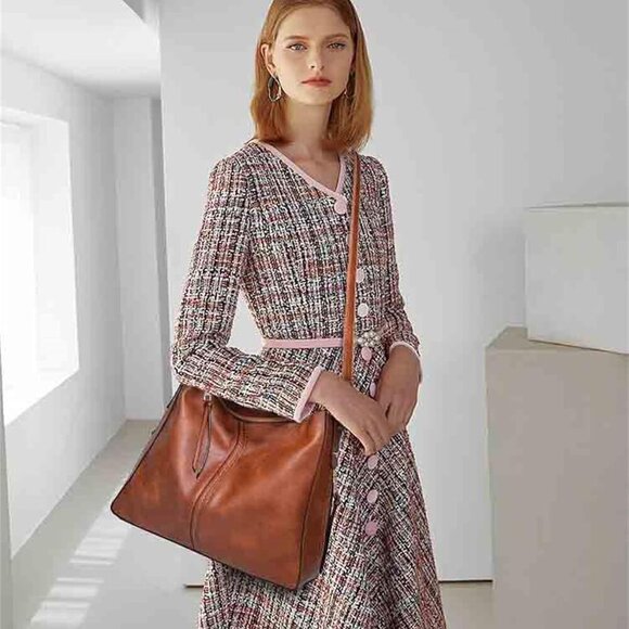 Womens Tote Bag Handbags Shoulder Bag PU Leather Fashion Hobo with Adjustable Sh - Picture 5 of 7